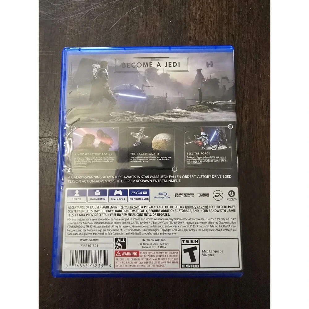 Star Wars JEDI Fallen Order Sony Playstation 4 PS4 Blu-Ray Disc‎ Game